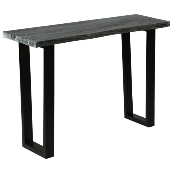 Chic Solid Wood Console Table with Live Edge Industrial Steel Frame Grey Finish