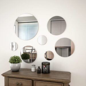 Chic Round Glass Wall Mirror Set Home Decor Minimalist Interior Design Aesthetic