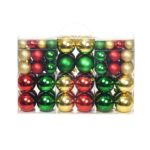 Shatterproof Christmas Baubles Set Festive Tree Decorations Red Gold Green Mix