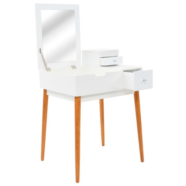 Elegant White Vanity Makeup Dressing Table Set with Mirror and Storage Drawers