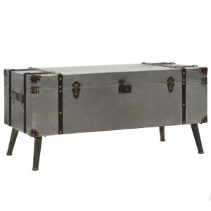 Vintage Trunk  Coffee Table Aluminium MDF Chic Storage Side End Table Decor