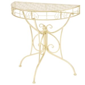 Vintage  Gold Metal Side Table Decorative Half Round Elegant Home Decor