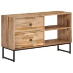 Rustic Reclaimed Teak Wood TV Stand Media Console Sideboard with Storage