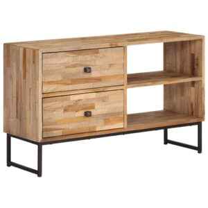 Rustic Reclaimed Teak Wood TV Stand Media Console Sideboard with Storage