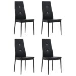 Dining Chairs 4 pcs Black Faux Leather