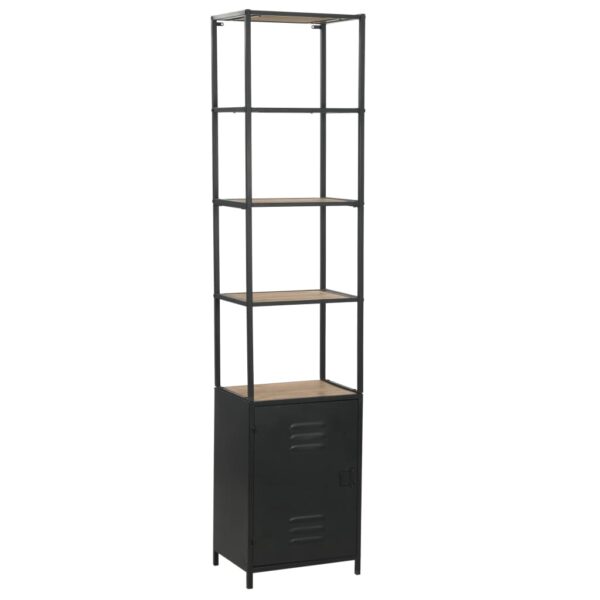 Bookcase Solid Firwood and Steel 40.5x32.5x180 cm