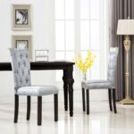 Dining Chairs 2 pcs Silver Velvet