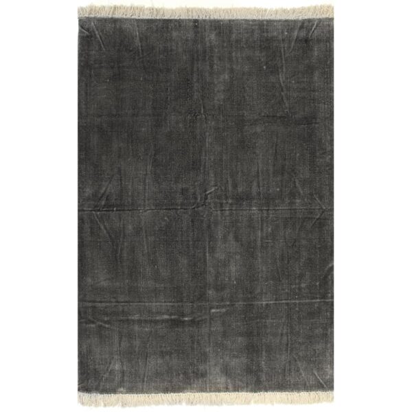 Kilim Rug Cotton 200x290 cm Anthracite