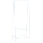 Elegant White Steel Clothes Rack with Shelves for Bedroom Storage Organizer