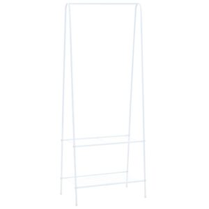 Elegant White Steel Clothes Rack with Shelves for Bedroom Storage Organizer