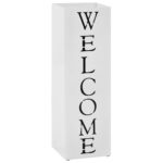 Modern White Steel Umbrella Stand with Removable Drip Tray Home Entryway Decor