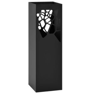 Modern Black Steel Umbrella Stand with Drip Tray for Home and Office Decor