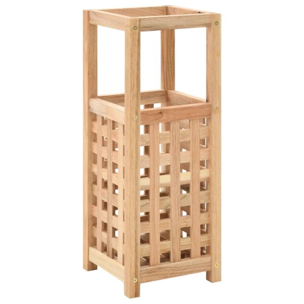 Elegant Solid Walnut Wood Umbrella Stand Home Decor Organizer with Lattice Design