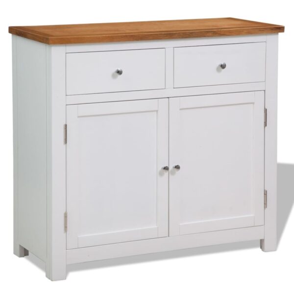 Rustic Solid Oak Acacia Wood Sideboard Storage Cabinet with Drawers