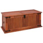 Solid Acacia Wood Storage Chest Handmade Versatile Coffee Table Side Box Brown