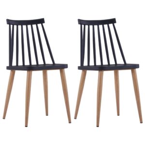 Dining Chairs 2 pcs Black Plastic