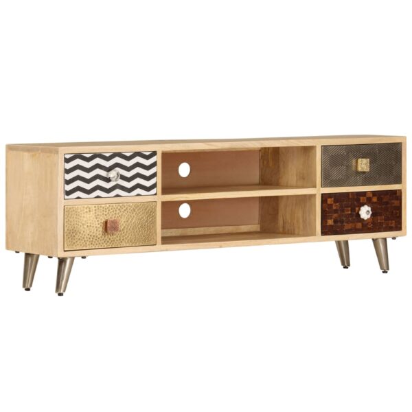 Solid Mango Wood Industrial TV Stand Media Console Sideboard Retro Cabinet