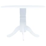 Dining Table White 106 cm Solid Rubber Wood