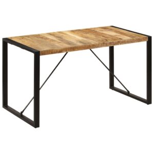 Solid Mango Wood Dining Table Industrial  Polished Lacquered Finish