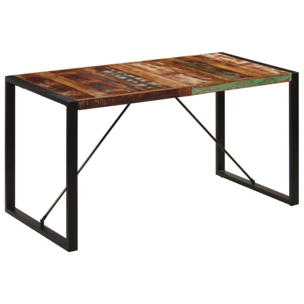 Vintage Solid Reclaimed Wood Dining Table Rustic Handmade Polished Finish