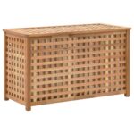 Solid Walnut Wood Laundry Chest Natural Finish Ventilated Lattice Design Durable