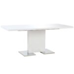 Extendable Dining Table High Gloss White 180x90x76 cm MDF