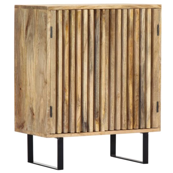 Elegant Solid Mango Wood Sideboard Storage Cabinet with Iron Detail