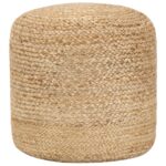 Chic Handmade Pouffe Footstool Braided Jute Contemporary Home Decor Cozy