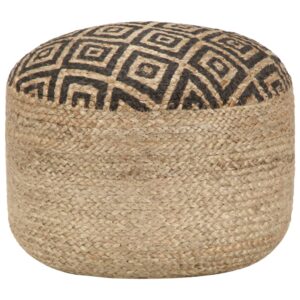 Handmade Pouffe Black 45x30 cm Jute