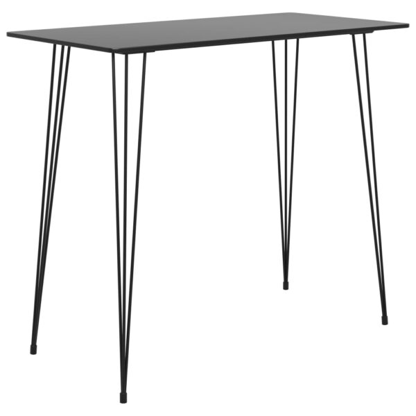 Modern Black Bar Table High Counter Kitchen Dining Metal Leg MDF Top Easy Clean