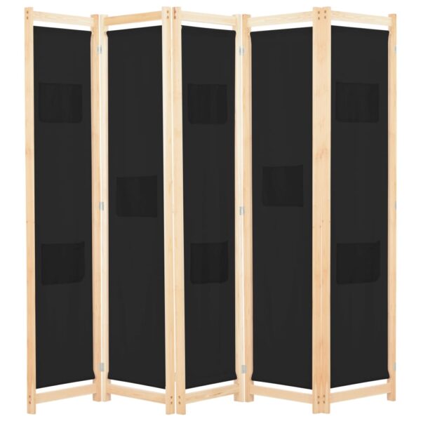 Elegant Black Fabric Room Divider Privacy Screen Folding Partition Wall Decor