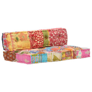 Multicolor Exotic  Comfort Pouffe Soft Cotton Upholstered Patchwork