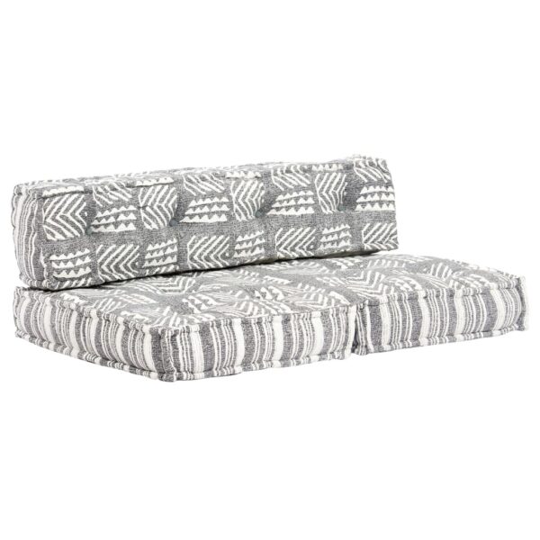 Pouffe Grey Stripe Fabric