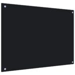 Kitchen Backsplash Black 80x60 cm Tempered Glass