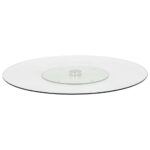 Tempered Glass Rotating Serving Plate Transparent Lazy Susan for Dining Table