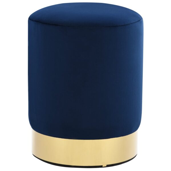 Luxurious Blue Gold Velvet Stool Barrel Shaped Side Table Foot Bench Velvet Decor