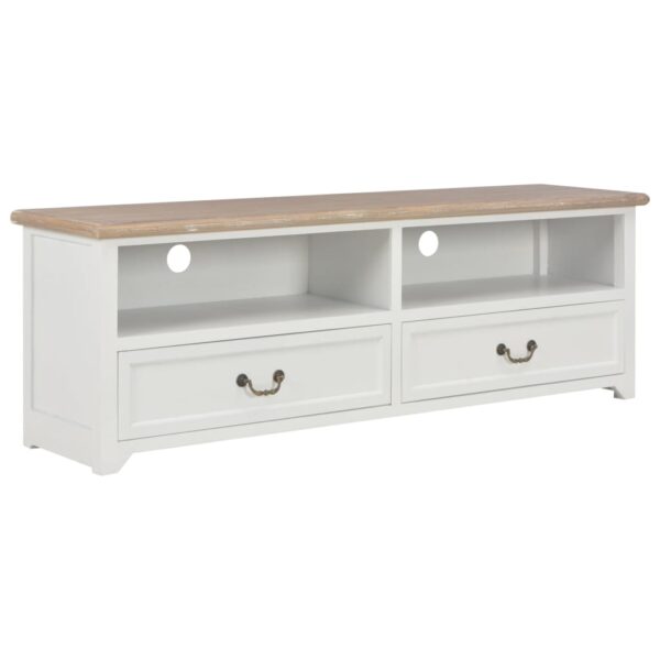 Chic White Wood TV Stand Media Console Storage Cabinet with Drawers Shelves