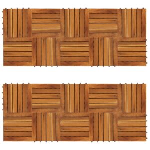 Acacia Hardwood Decking Tiles Easy Assemble Weather-Resistant Patio Garden