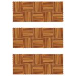 Acacia Hardwood Decking Tiles Easy Assemble Weather-Resistant Patio Garden