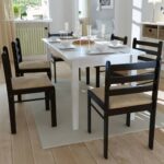 Dining Chairs 6 pcs Brown Solid Wood and Velvet