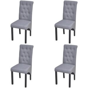 Dining Chairs 4 pcs Light Grey Fabric