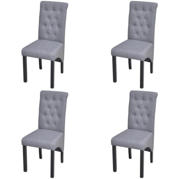 Dining Chairs 4 pcs Light Grey Fabric