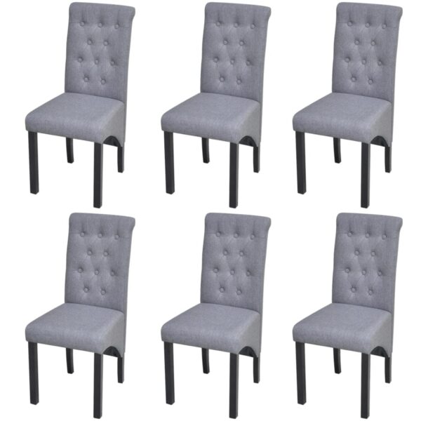 Dining Chairs 6 pcs Light Grey Fabric