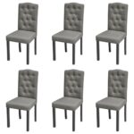 Dining Chairs 6 pcs Grey Fabric