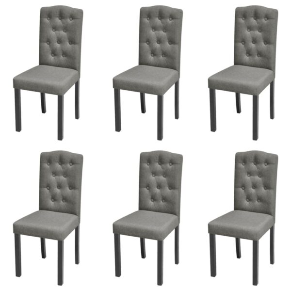 Dining Chairs 6 pcs Grey Fabric