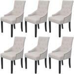 Dining Chairs 6 pcs Cream Grey Fabric