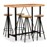 Bar Set 5 Pieces Solid Acacia and Wood Reclaimed