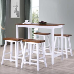 Bar Table and Stool Set 5 Pieces Solid Wood