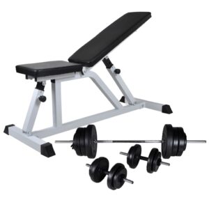 Adjustable Home Gym Weight Bench Set with Barbell Dumbbell Strength Training