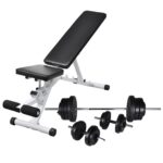 Adjustable Fitness Bench with Complete Weight Set for Home Gym Training